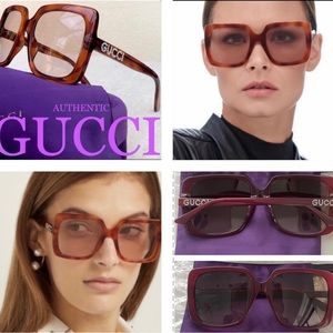 GUCCI CLASSIC SQUARE SUNGLASSES WITH SWAROVSKI CRYSTALS AS SEEN ON CELEBS